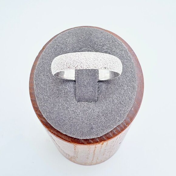 VTG Solid Sterling SIlver 925 Rough Texture Wedding Band Ring Size 10 - Picture 1 of 8